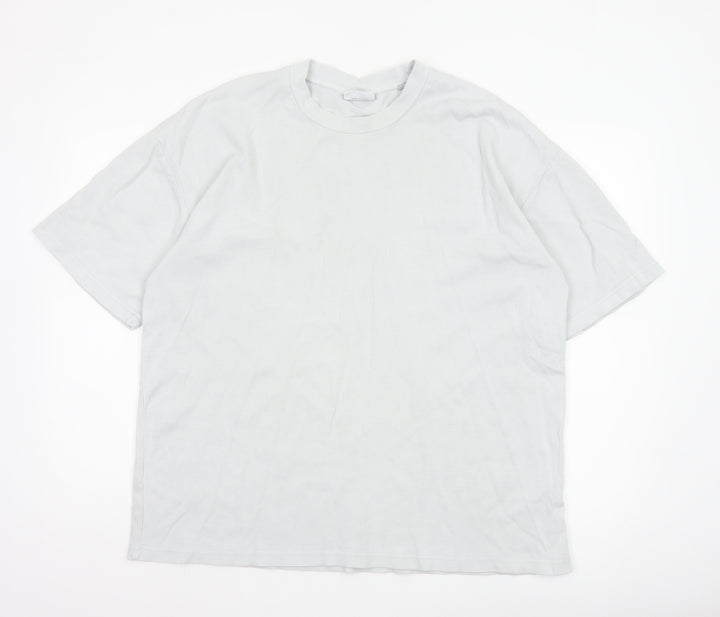Garment Makers Industry Men’s White L Waffle Knit High Neck T-Shirt