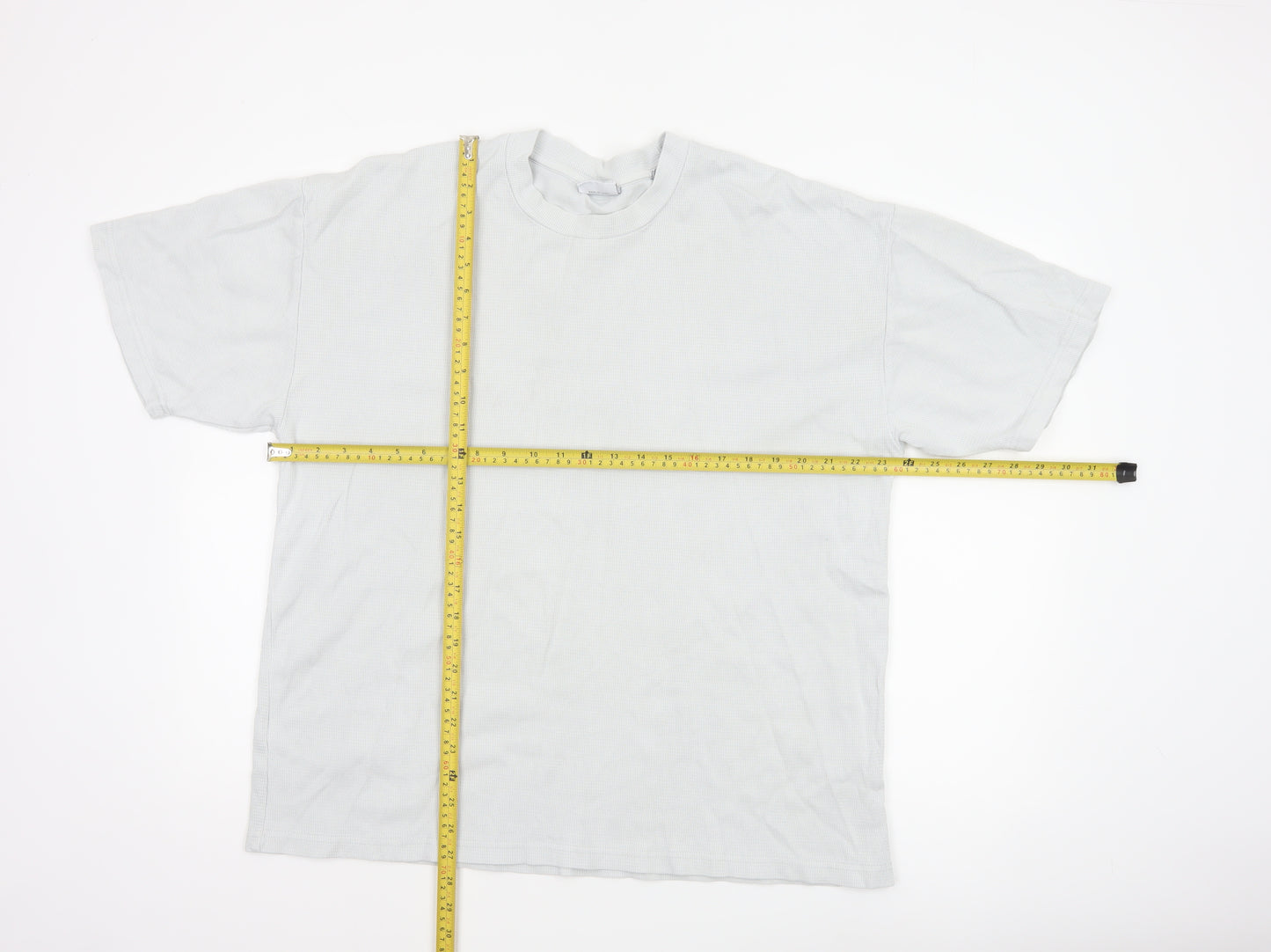 Garment Makers Industry Men’s White L Waffle Knit High Neck T-Shirt