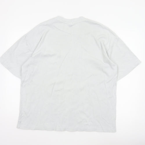 Garment Makers Industry Men’s White L Waffle Knit High Neck T-Shirt