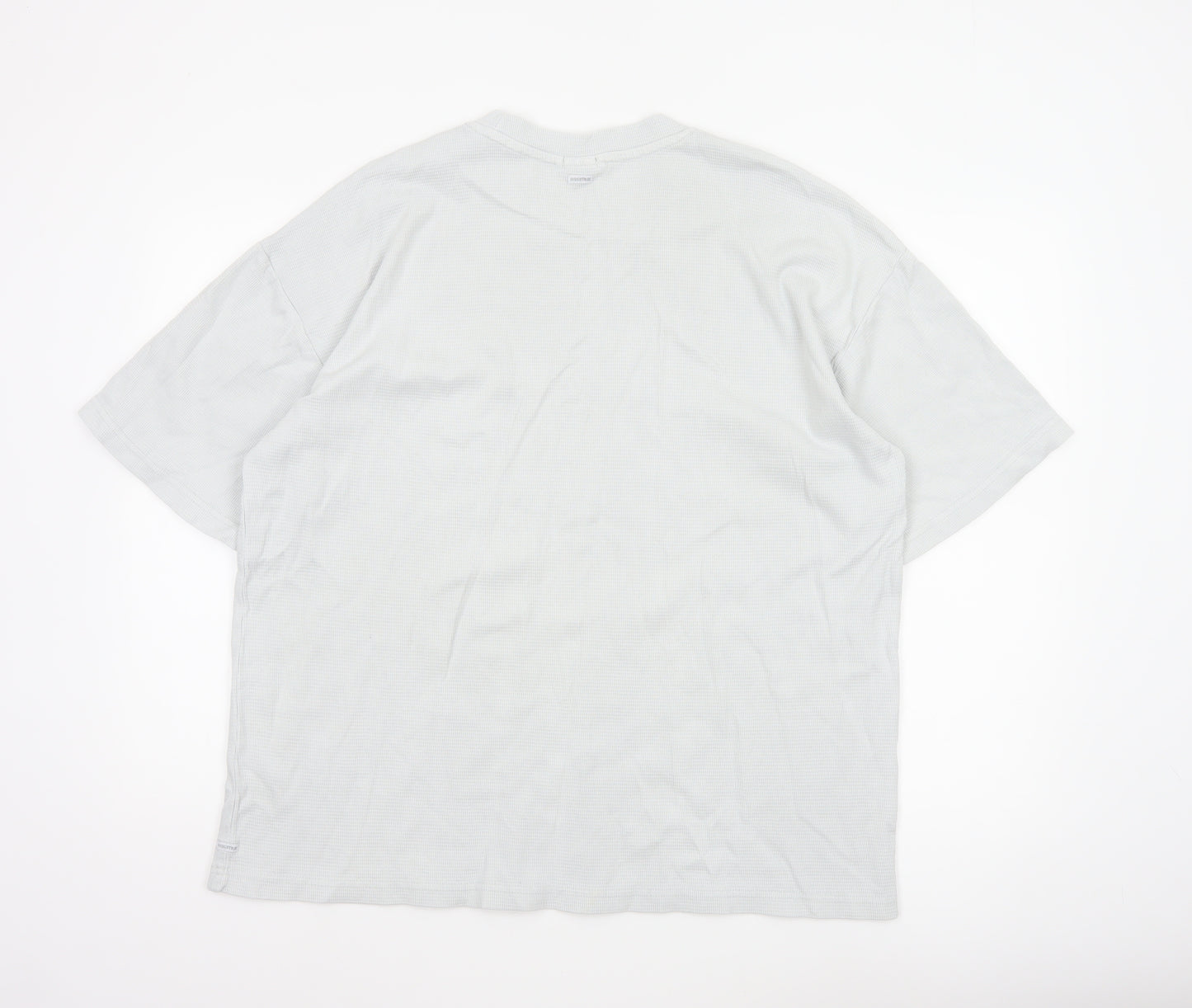 Garment Makers Industry Men’s White L Waffle Knit High Neck T-Shirt