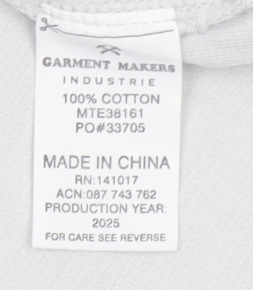 Garment Makers Industry Men’s White L Waffle Knit High Neck T-Shirt