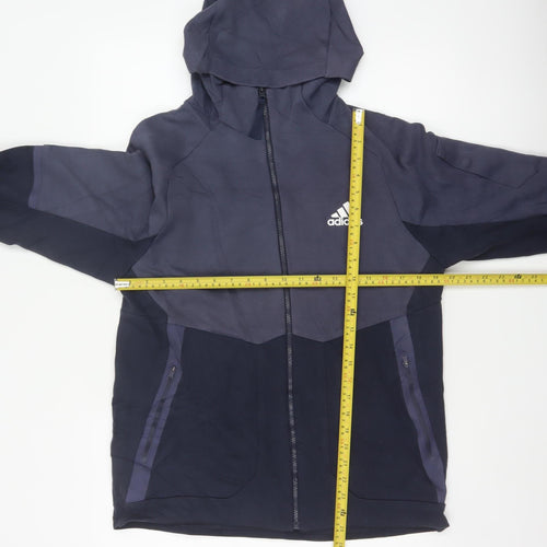 Adidas Men’s Blue M Full Zip Hooded Logo Sports Hoodie