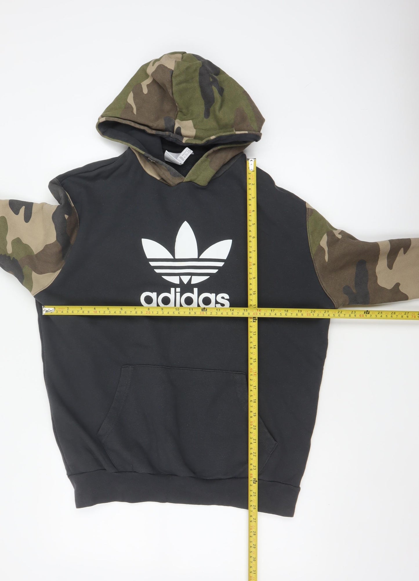 adidas Men’s Black Camo Logo Pullover Hoodie XL