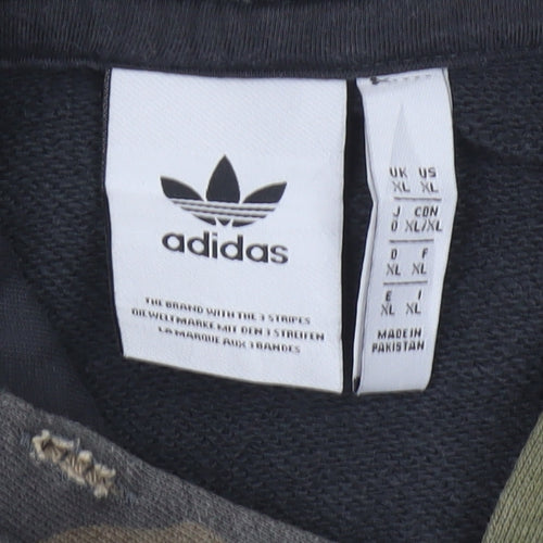 adidas Men’s Black Camo Logo Pullover Hoodie XL