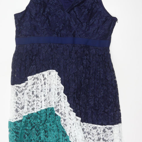 Little Mistress Women Multicoloured Lace A-Line Dress UK 26