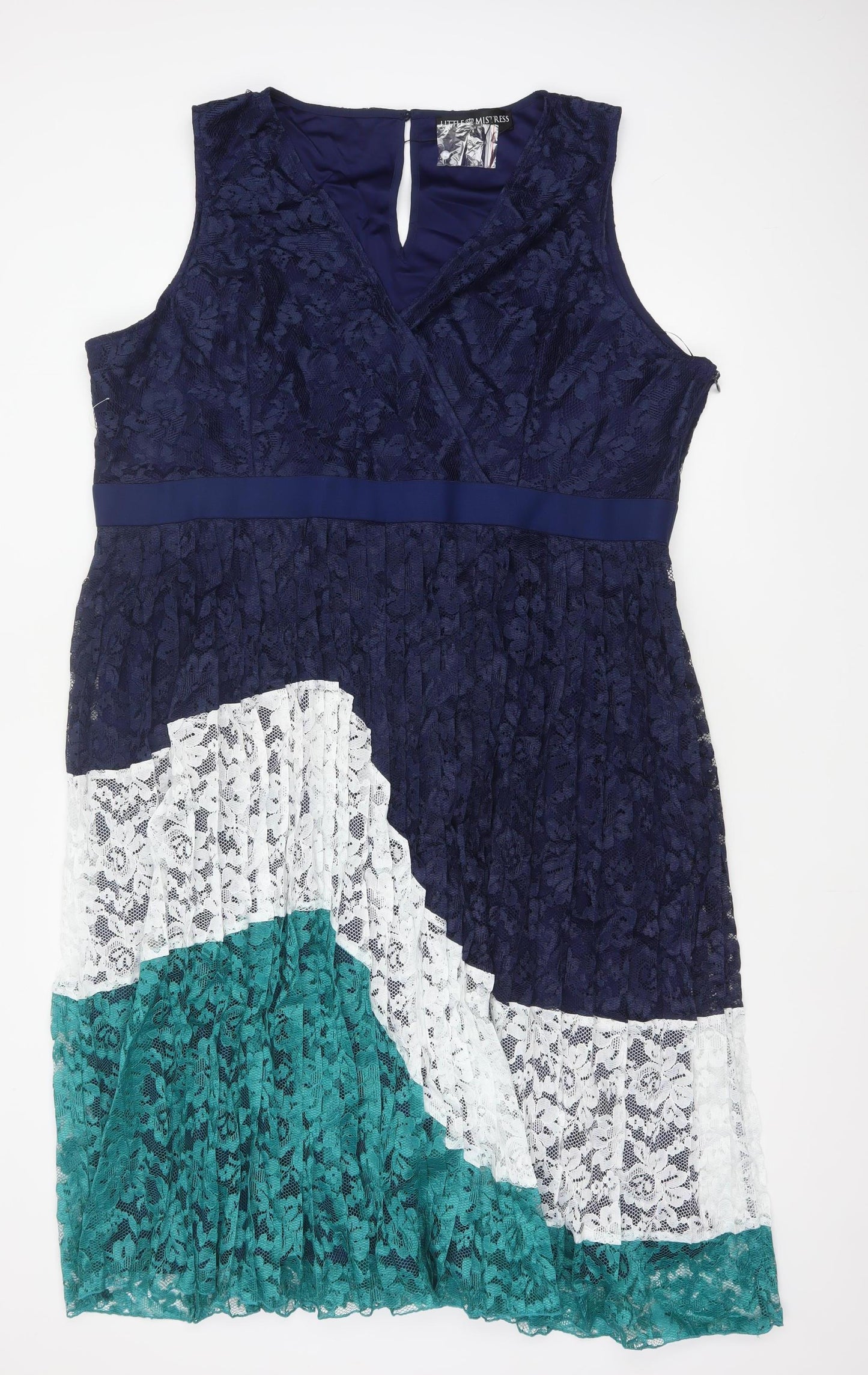 Little Mistress Women Multicoloured Lace A-Line Dress UK 26