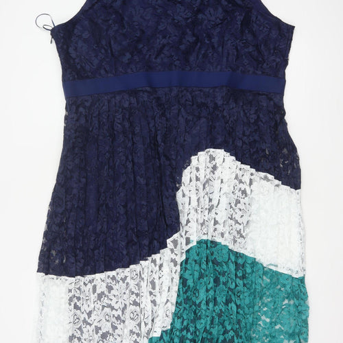 Little Mistress Women Multicoloured Lace A-Line Dress UK 26