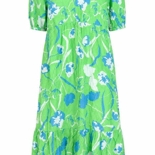 Ro&Zo Women Green Floral Chiffon Long Fit & Flare Dress UK 16