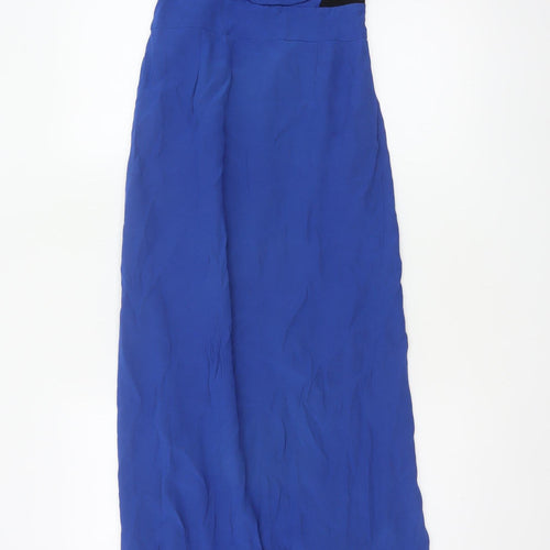 Reiss Women Blue UK 4 Maxi One Shoulder Ruched Formal Dress