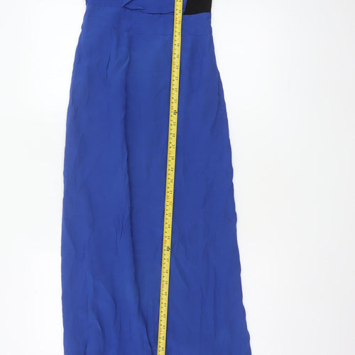 Reiss Women Blue UK 4 Maxi One Shoulder Ruched Formal Dress