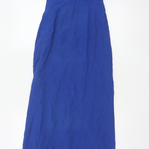 Reiss Women Blue UK 4 Maxi One Shoulder Ruched Formal Dress