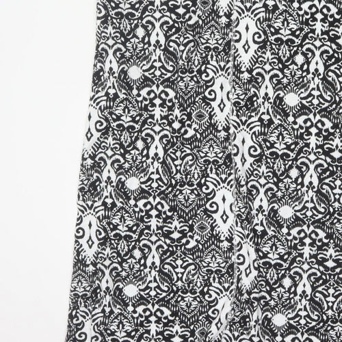 Marks & Spencer Women's Black White Size 10 A-Line Maxi Geometric Dress