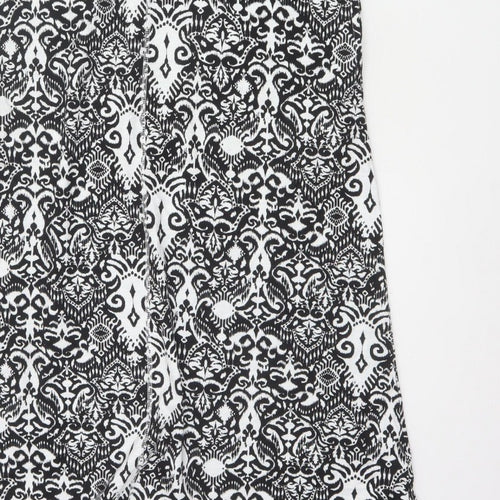 Marks & Spencer Women's Black White Size 10 A-Line Maxi Geometric Dress