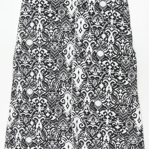 Marks & Spencer Women's Black White Size 10 A-Line Maxi Geometric Dress