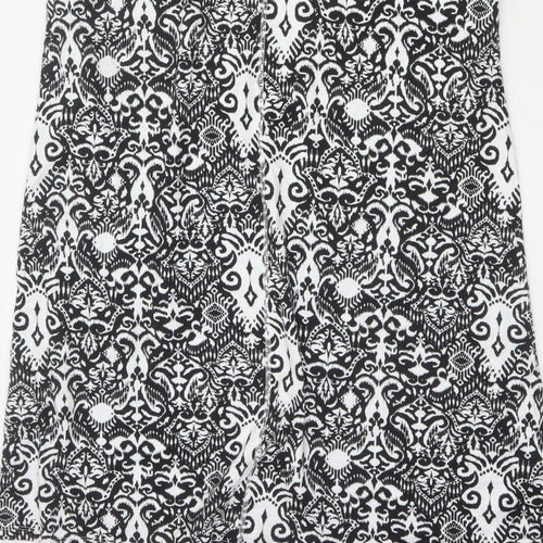 Marks & Spencer Women's Black White Size 10 A-Line Maxi Geometric Dress