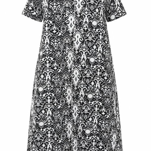 Marks & Spencer Women's Black White Size 10 A-Line Maxi Geometric Dress