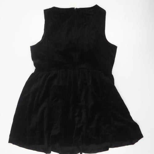 Marks and Spencer Women Black Size 18 Velvet Rhinestone Fit & Flare Dress