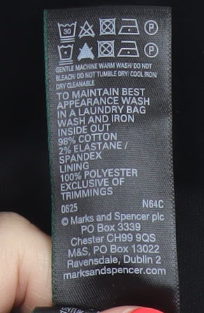 Marks and Spencer Women Black Size 18 Velvet Rhinestone Fit & Flare Dress