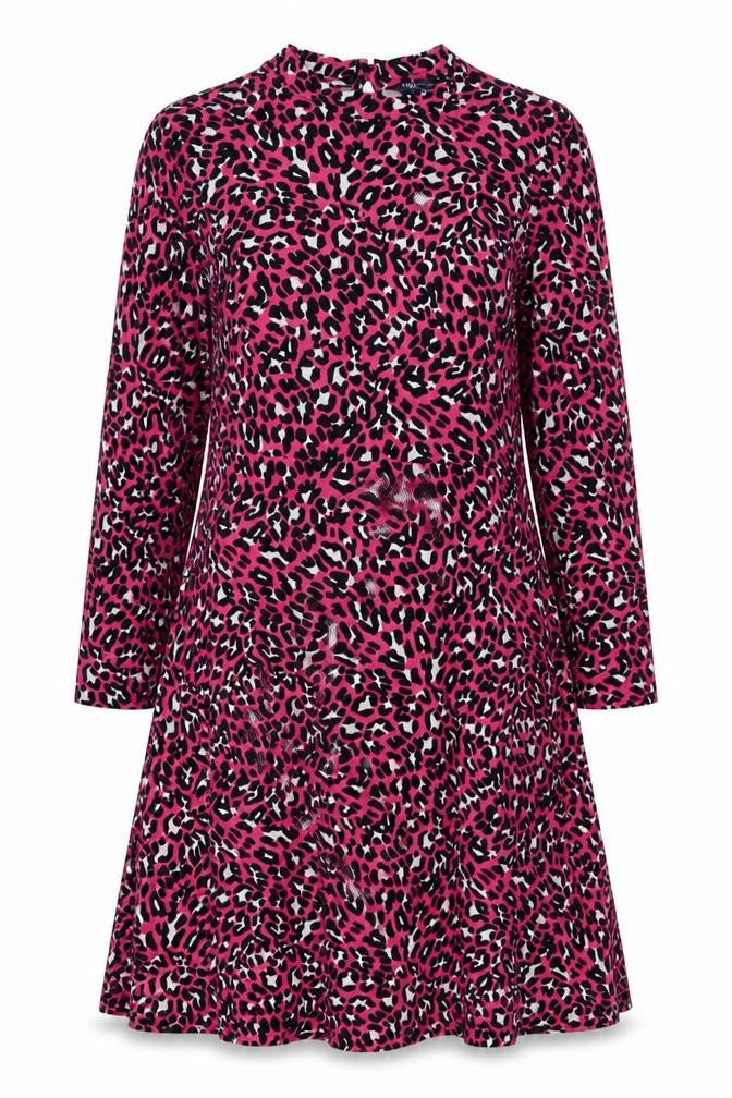 Marks & Spencer Collection Women’s Pink Leopard Print Fit & Flare Dress UK 16