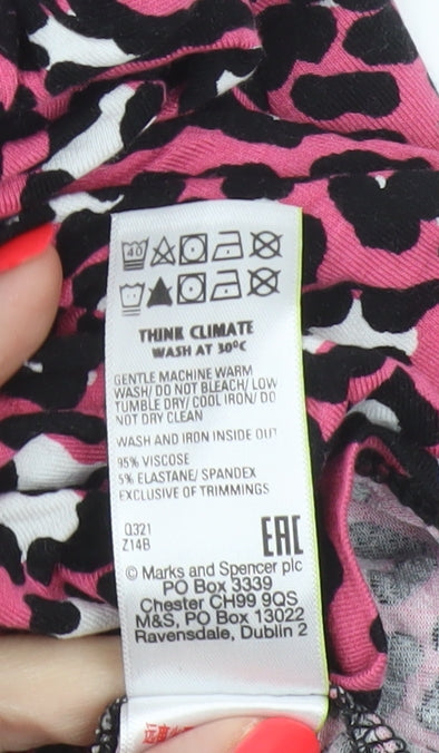 M&S Collection Women’s Pink Leopard Print Fit & Flare Dress UK 16