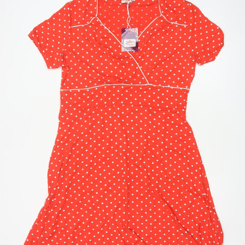 Joe Browns Women Red Polka Dot Fit & Flare Midi Dress UK 18