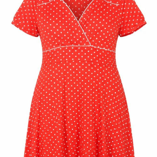 Joe Browns Women Red Polka Dot Fit & Flare Midi Dress UK 18