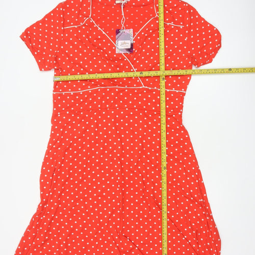 Joe Browns Women Red Polka Dot Fit & Flare Midi Dress UK 18