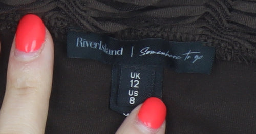 River Island Samantha Faiers Women Brown Animal Print Long Skirt UK 12