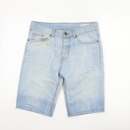 Denim Co. Men’s Blue W30 Regular Light Wash Bermuda Denim Shorts