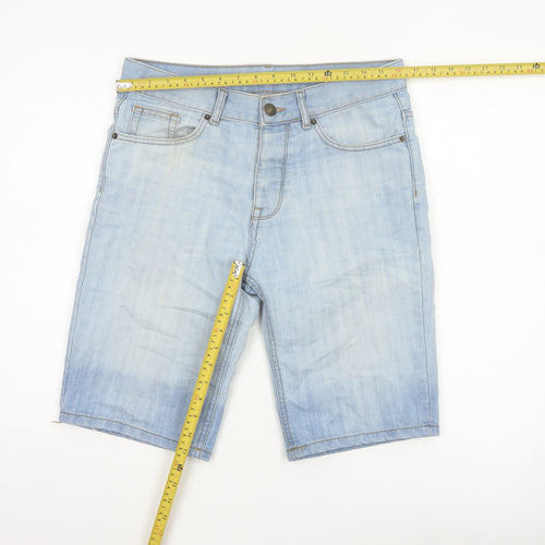 Denim Co. Men’s Blue W30 Regular Light Wash Bermuda Denim Shorts