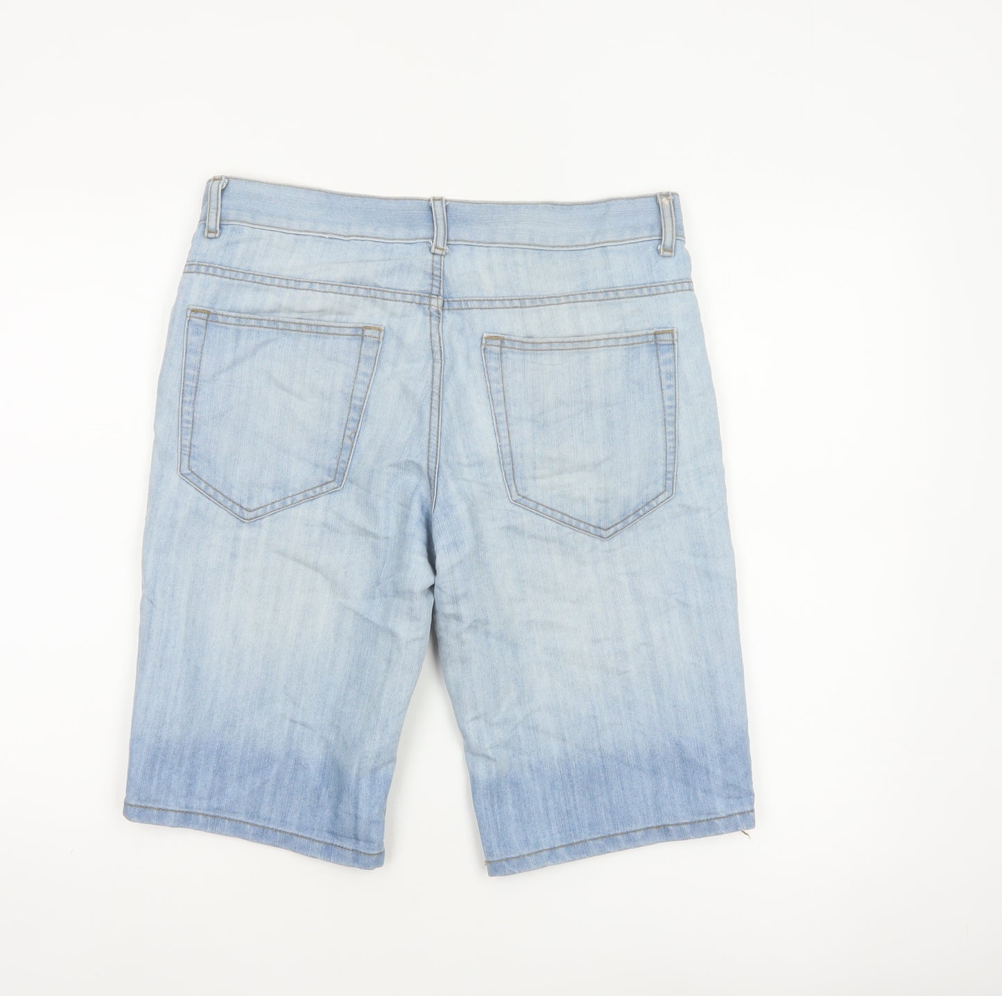 Denim Co. Men’s Blue W30 Regular Light Wash Bermuda Denim Shorts