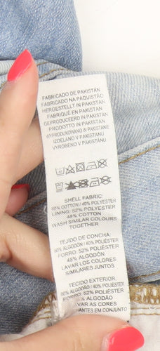 Denim Co. Men’s Blue W30 Regular Light Wash Bermuda Denim Shorts