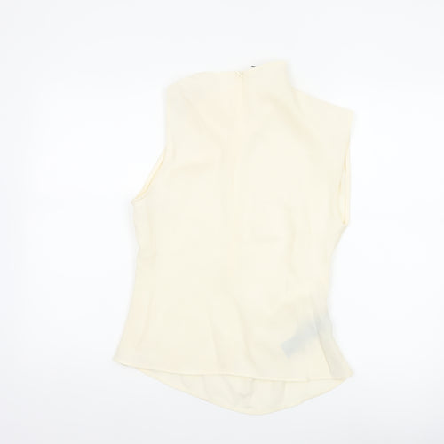 MNG Women Ivory UK 10 Basic One Shoulder Long Sleeve Buckle Blouse