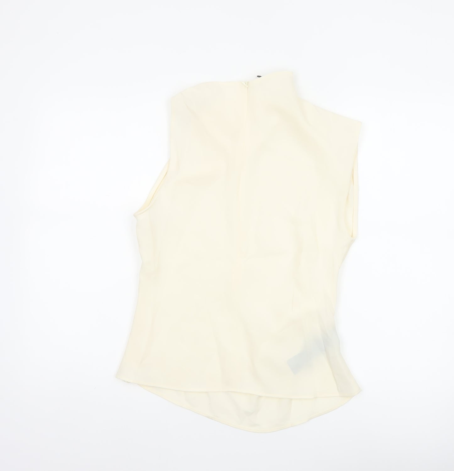 MNG Women Ivory UK 10 Basic One Shoulder Long Sleeve Buckle Blouse