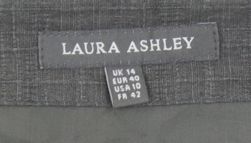 Laura Ashley Women Grey Butterfly Cotton Pencil Skirt UK 14 Lined