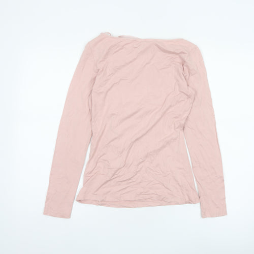 Phase Eight Women’s Pink UK 8 Basic Long Sleeve Zip Jersey Top