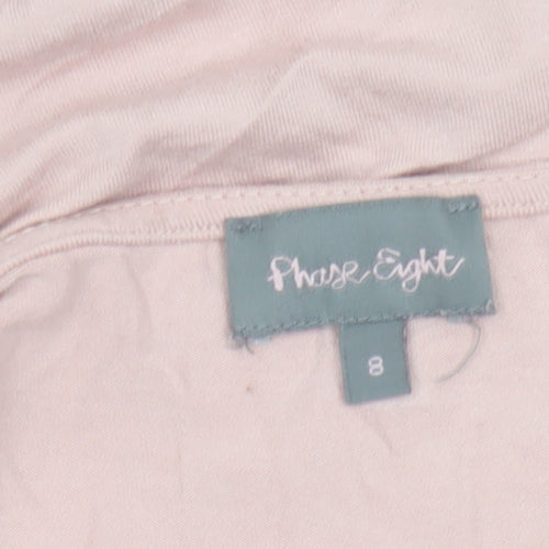 Phase Eight Women’s Pink UK 8 Basic Long Sleeve Zip Jersey Top