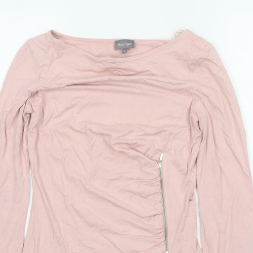 Phase Eight Women’s Pink UK 8 Basic Long Sleeve Zip Jersey Top