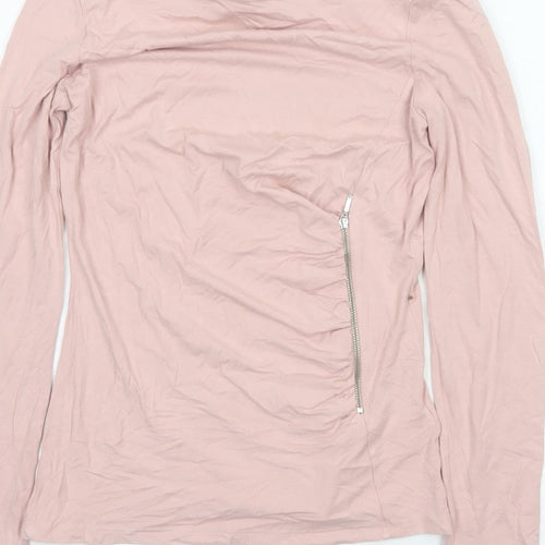 Phase Eight Women’s Pink UK 8 Basic Long Sleeve Zip Jersey Top