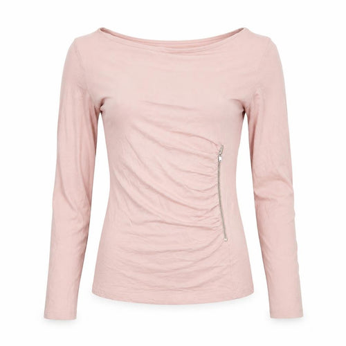 Phase Eight Women’s Pink UK 8 Basic Long Sleeve Zip Jersey Top