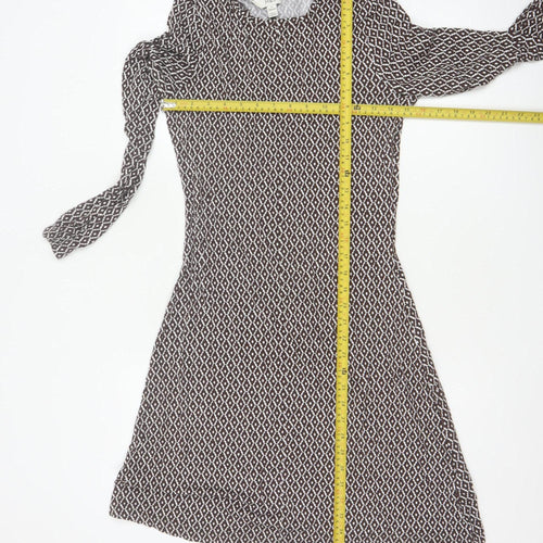 Marks and Spencer Women Brown Geometric Fit & Flare Dress UK 6