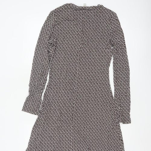 Marks and Spencer Women Brown Geometric Fit & Flare Dress UK 6