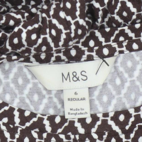 Marks and Spencer Women Brown Geometric Fit & Flare Dress UK 6