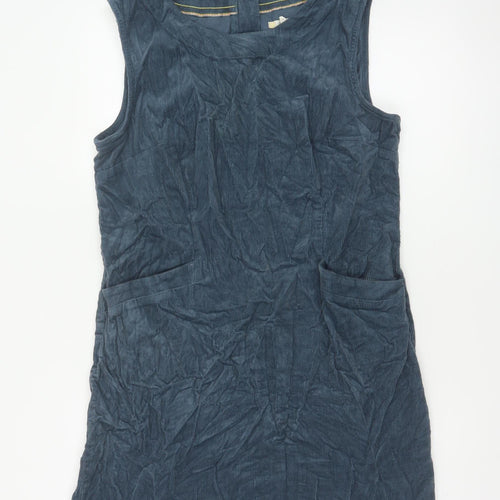 White Stuff Women Blue UK 14 Corduroy Shift Dress Sleeveless Pockets