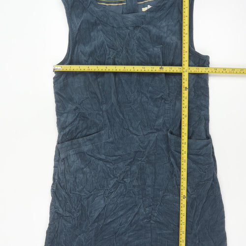 White Stuff Women Blue UK 14 Corduroy Shift Dress Sleeveless Pockets