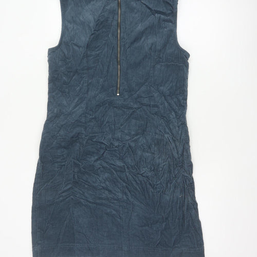 White Stuff Women Blue UK 14 Corduroy Shift Dress Sleeveless Pockets