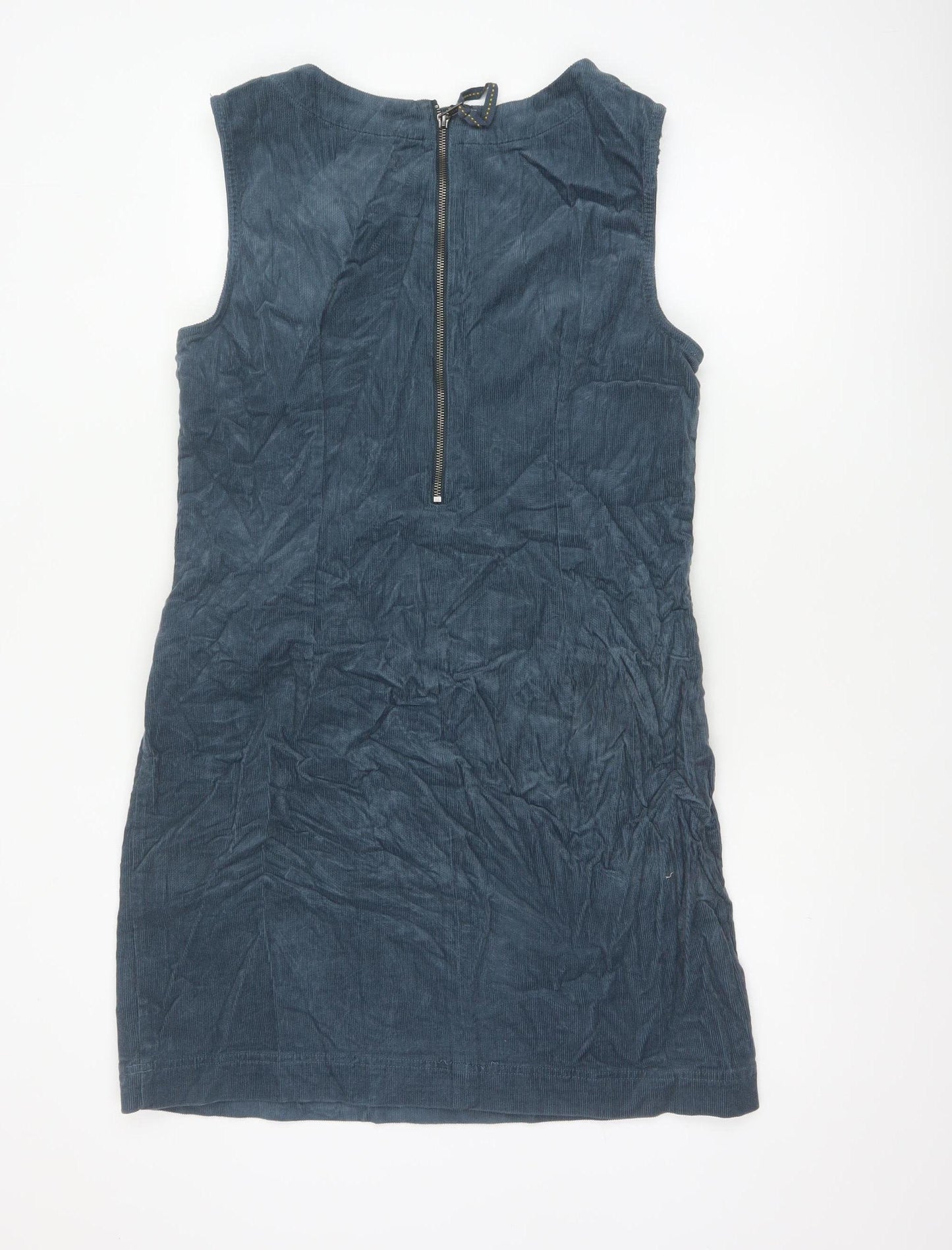 White Stuff Women Blue UK 14 Corduroy Shift Dress Sleeveless Pockets