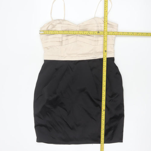 H&M Women Black Ivory UK 12 Bodycon Sweetheart Mini Party Dress