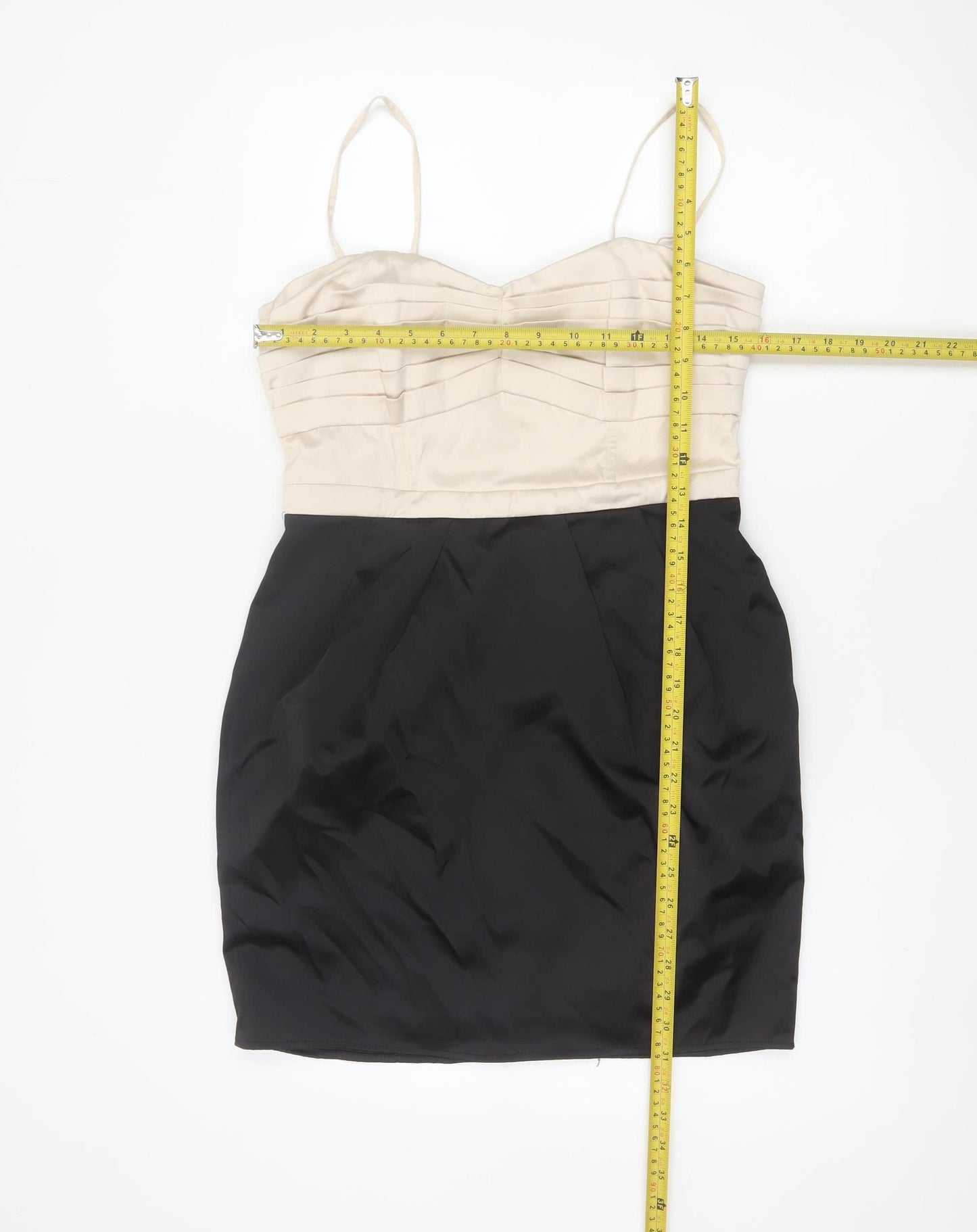 H&M Women Black Ivory UK 12 Bodycon Sweetheart Mini Party Dress