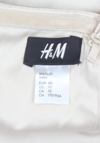 H&M Women Black Ivory UK 12 Bodycon Sweetheart Mini Party Dress